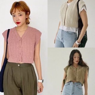 พร้อมส่ง22.06.21🥃เสื้อผ้าknit ทอแน่นไม่บาง เป็นกระดุมด้านหน้า ทรงเกาหลีมาก รุ่นนี้บอกเลยผ้าดี ใส่ตัวเดียวหรือคลุมเสื้อยื