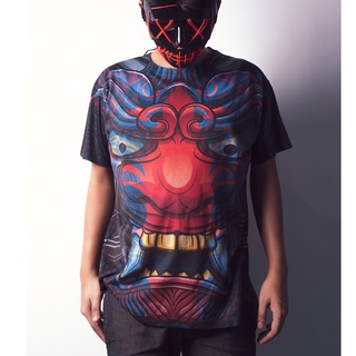 A NEW DAY 108  เสื้อลายสักสไตล์ญี่ปุ่น สกรีนเต็มตัว ลาย Oni Mask ตรุษจีน