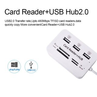 USB Hub Combo 2.0 3 Ports Card Reader High Speed Multi USB Splitter Hub USB Combo All In One