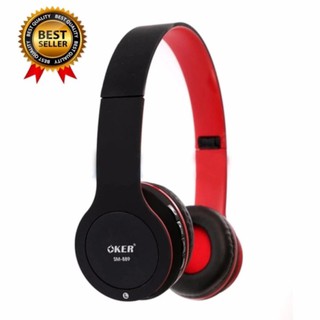 OKER หูฟัง Headphones Bluetooth SM-889 (Black/Red)