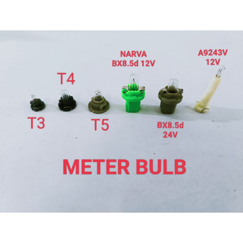 T3 T4 T5 BX8.5d 12V BX8.5d 24V A9243V หลอดไฟ 12V / เมตรหลอดไฟ 24V