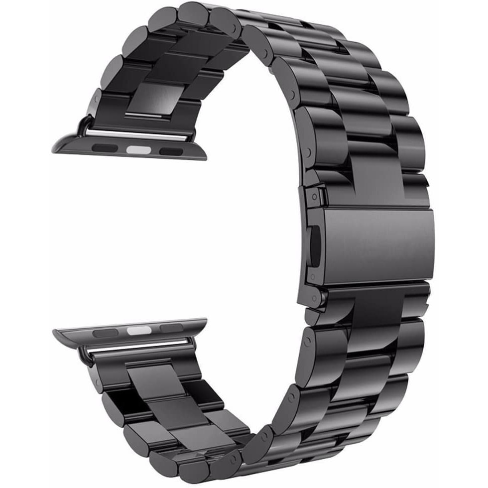 Evershop สายนาฬิกาข้อมือ สเตนเลส แบบเปลี่ยน สีดํา สําหรับ Apple Watch Series 5 4 3 2 1 iWatch