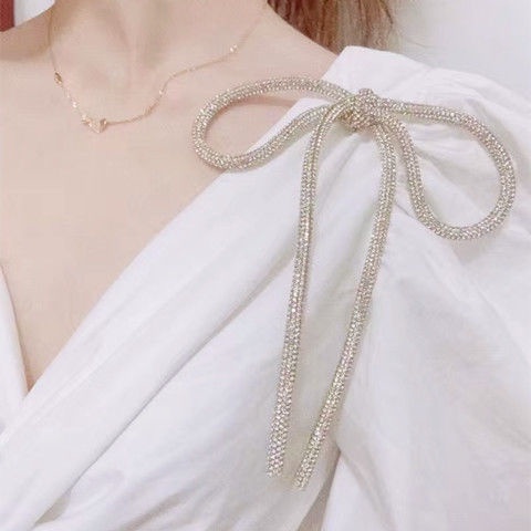 [J & N] Fairy Sweet Rhinestone Bow เข็มกลัดเพชรโบว์พร้อมเครื่องประดับ Pin เสื้อผ้ากระเป๋ารองเท้าอุปกรณ์เสริมเข็มกลัดผู้หญิง