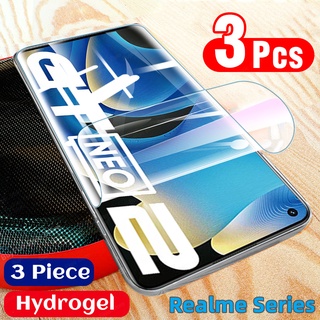 ฟิล์มไฮโดรเจลกันรอยหน้าจอ แบบนิ่ม สําหรับ Realme 9 Pro Plus 9Pro 9i 8i 8 8Pro C35 C21Y C25Y C31 C25 Realme GT Neo3T Neo3 Neo2 3 ชิ้น