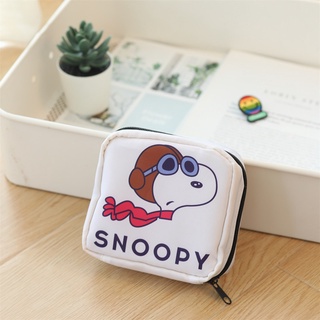 กระเป๋าเก็บผ้าอนามัย ลายการ์ตูน Snoopy น่ารัก แบบพกพา ใช้ได้ทุกวัน