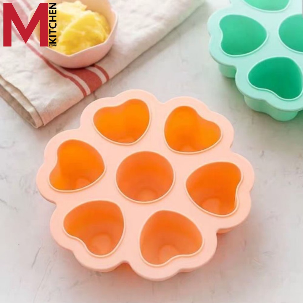 M KITCHEN 4688 บล๊อก บล็อคซิลิโคนพร้อมฝาปิด รุ่นหัวใจ  7 ช่อง ถาดซิลิโคน ถาดทำน้ำแข็ง แม่พิมพ์ซิลิโคน (A7) - รูปที่ 3