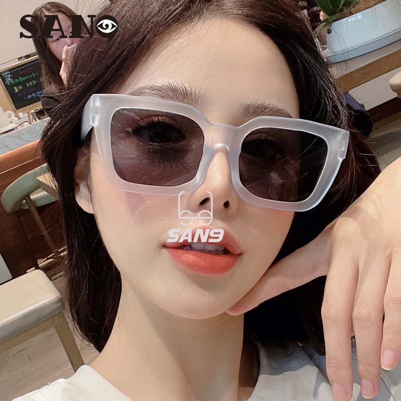 แว่นตากันแดดน่ารักสำหรับผู้หญิง กรอบโปร่งแสง สไตล์เกาหลี ป้องกันUV400
