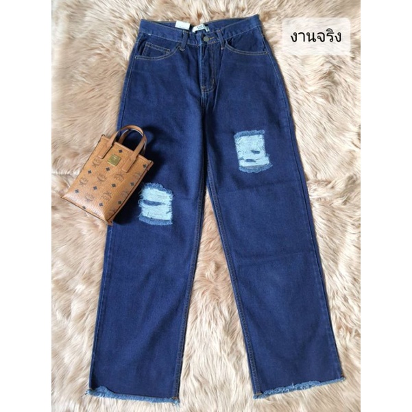 new🎉กางเกงยีนส์ทรงขากระบอกเอวสูง➡️ แบรนด์ yam's jeans( ym9174)