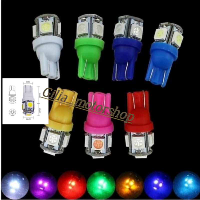 T10 ไฟ LED 5 จุดข้าวโพดคู่ของ T10 5 LED รถจักรยานยนต์ไฟเลี้ยวรถยนต์