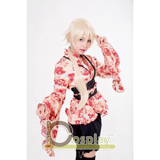 วิกผมสีบลอนด์ซอยหางยาวรากไทร Cosplay wig Blond long 80CM