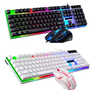 NEWMINE เกมส์มิ่งคีย์บอร์ด เมาส์สำหรับเล่นเกม คีย์บอร์ดเรืองแสง พร้อมเมาส์  G21BGaming keyboard set