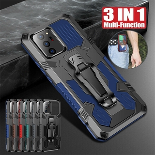 Samsung Galaxy Note 20 / Note 20 Ultra / Note 10 / Note 10 Plus 5G Hybrid Rugged Shockproof Armor Kickstand Case Cover With Belt Clip