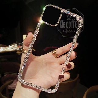 เคสโทรศัพท์มือถือ แบบใส ประดับพลอยเทียม หรูหรา สําหรับ Iphone 13 pro max 12 pro max 11 pro max xs max xr x