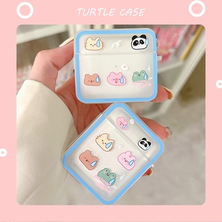 [พร้อมส่ง] เคสหูฟังบลูทูธ Tpu ทรงสี่เหลี่ยม ลายการ์ตูน สําหรับ Airpods Pro 2 3