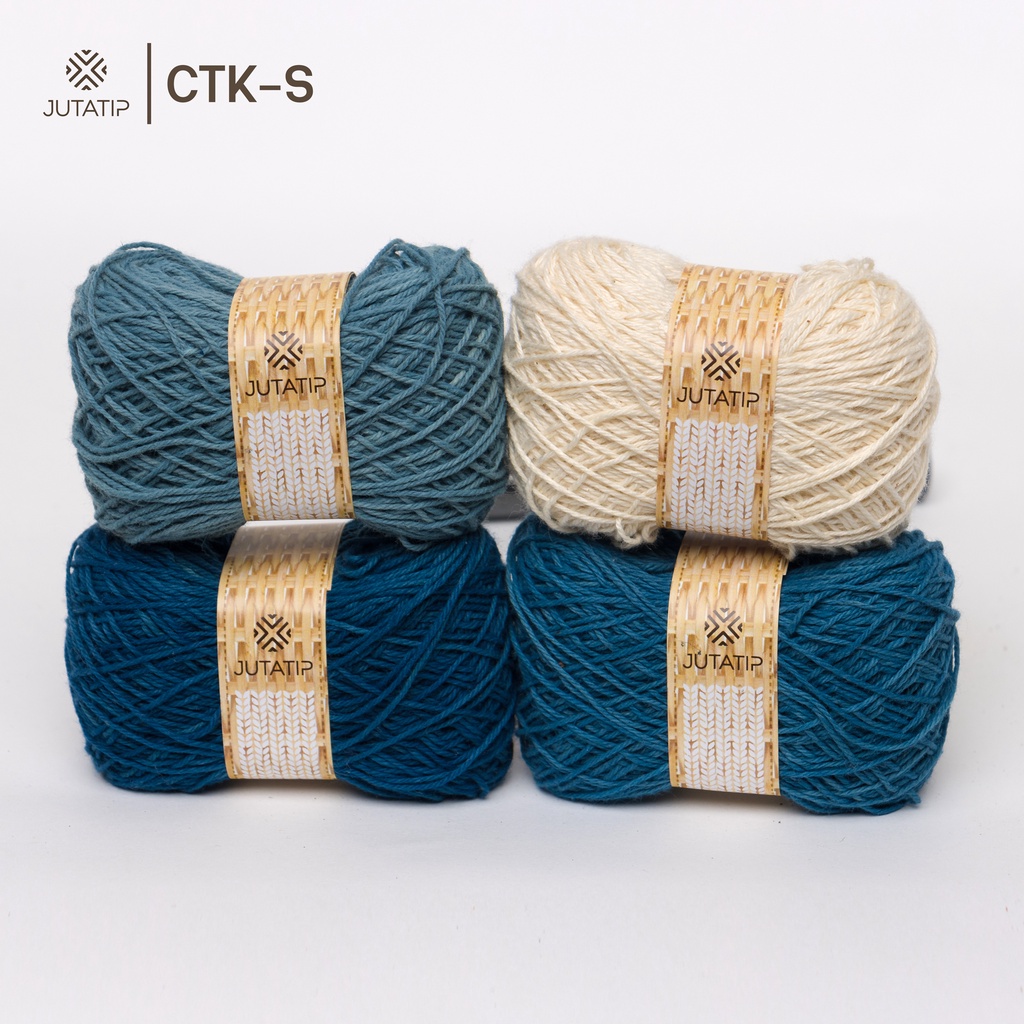 JUTATIP ม้วนฝ้ายสีฟ้าคราม ขนาด 25 กรัม  ฝ้ายสกัดสีจากใบคราม วัตถุดิบธรรมชาติ 100% ปราศจากสารเคมี