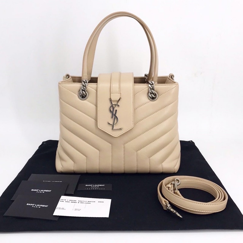 YSL LouLou Shopping Bag Small ( Very Good) ปี18 สีเบจ