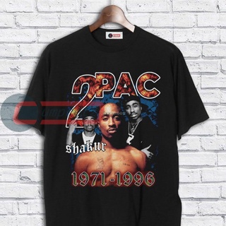 ผ้าฝ้ายคอกลมเสื้อยืด ลาย Shakur Bootleg 90S สไตล์วินเทจย้อนยุค ไซซ์ใหม่ 2 ชิ้น Vt87from S-4XL