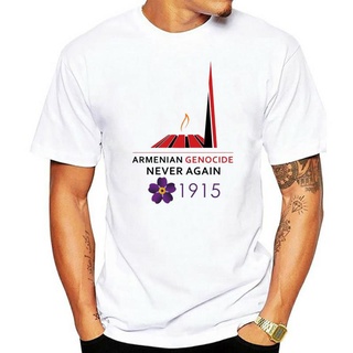 [S-5XL]เสื้อยืด ลาย Armenian Genocide Never Again 1915 สีดํา และสีขาว สําหรับผู้ชาย