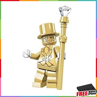 ฟิกเกอร์ตัวต่อ Mr.gold Minifigures City Gentleman ขนาดเล็ก ของเล่นสะสม ของขวัญ สําหรับเด็ก