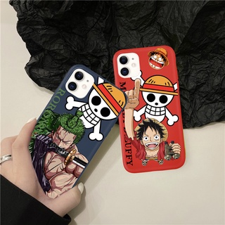 เคสโทรศัพท์มือถือแบบนิ่ม ผิวด้าน ลายการ์ตูนลูฟี่ โซรอน สําหรับ iPhone 14 13 12 11 Promax 14Plus mini X XS XR XSMAX 6 6s 6plus 6splus 7 8 SE2020 7plus 8Plus