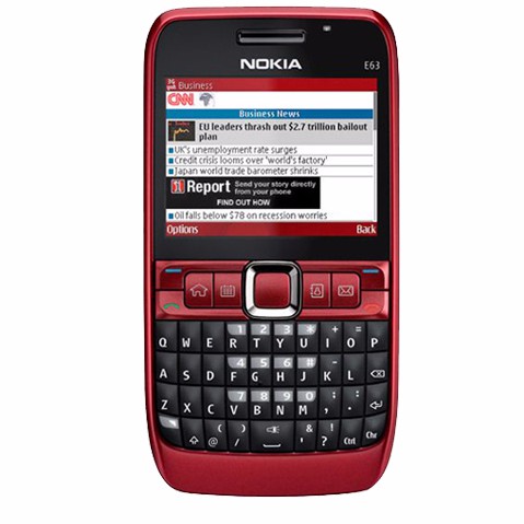โทรศัพท์มือถือโนเกียปุ่มกด NOKIA E63 (สีแดง)  3G/4G รุ่นใหม่ 2020