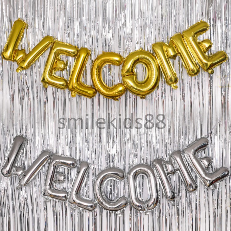 พร้อมส่ง ลูกโป่งฟอยล์อักษรขนาด16นิ้ว WELCOME อักษรยินดีต้อนรับ