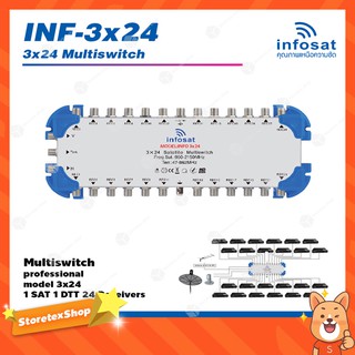 INFOSAT Multi Switch รุ่น INF-3X24 มัลติสวิทซ์ (เข้า3ออก24)