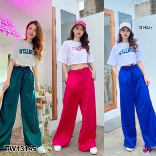 TW13145 Set เสื้อยืดครอปสกรีนตัวอักษร เนื้อผ้าคอตตอน