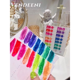 สีเจลทาเล็บ Vendeeni F10 สีดิสโก้แฟลช แสบแซ่บ มองเห็นตั้งแต่ 3 เมตร pre order