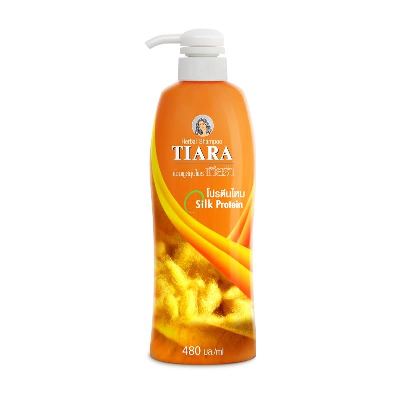 Tiara แชมพูสมุนไพร โปรตีนไหม 450 มล.