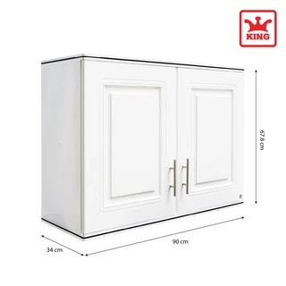 King Platinum ตู้แขวนคู่ รุ่นเพิร์ล ขนาด 90x67.8x34 ซม. สีขาว