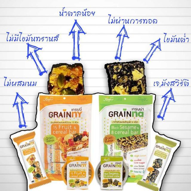 ▪►(ซื้อขั้นต่ำ 2 ชิ้นหรือรวมกับสินค้าอื่นในร้าน) Xongdur Grainny Granna เกรนนี่ เกรนน่า ธัญพืชแท่ง (