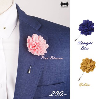 พินติดสูทรูปดอกไม้Midnight Blue/Pink Blossom/Yellow