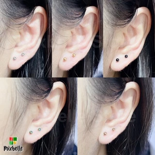 จิวหูแป้นแบน สแตนเลสแท้ ไม่ลอก ไม่ดำ ต่างหูสำหรับผิวแพ้ง่าย [รหัส N]