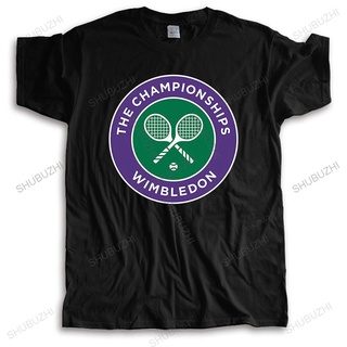 ถูกสุดๆเสื้อยืดคอกลม ผ้าฝ้าย พิมพ์ลาย THE CHAMPIONSHIPS WIMBLEDON ทรงหลวม สีดํา แฟชั่นฤดูร้อน สําหรับผู้ชาย