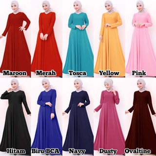 Hitjab - Gamis Jersey กระโปรง มีซิป M-XXL 9695/9715