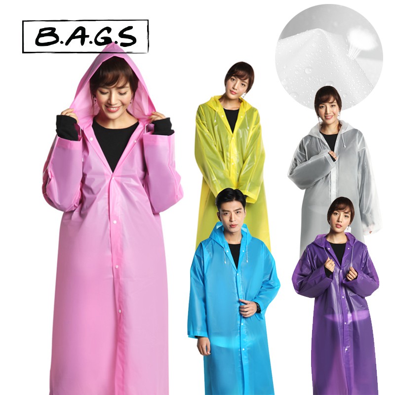 TheBags EVA เสื้อฝนสําหรับผู้ใหญ่แบบใช้ซ้ําได้ Eva เสื้อกันฝนแบบหนา Travel เสื้อกันฝนกันน้ํา