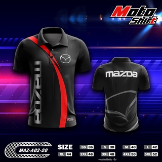 MOTOSHIRT MAZDA MAZ-A02-20 เสื้อพิมพ์ลายคอปก แขนสั้น โปโล