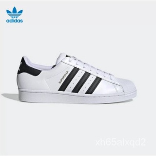 รองเท้าผ้าใบ Adidas ของแท้ 、 พร้อมส่ง Adidas Superstar แถบดำป้ายทอง ，รองเท้ากีฬาสบาย ๆ，รับประกันการจัดส่ง24ชั่วโมง