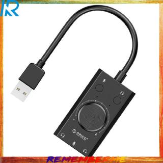 【Rememberme】 ORICO SC2 External USB อะเเดปเตอร์ Sound Card Volume  สำหรับคอมพิวเตอร์