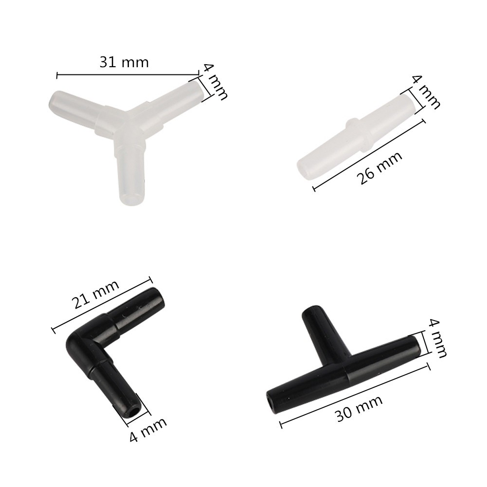 10 ชิ้น 4 มิลลิเมตรพลาสติก Aquarium Air ปั๊มสายท่อข้อต่อ T/ตรง/ข้อศอก/Y Connectors ราคา ถูกที่สุด ดีลบีเคเค แกลเลอรีภาพที่ 2