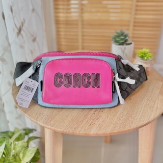 NEW COACH Track Belt Bag In Colorblock With Coach Patch ขนาด 16นิ้ว