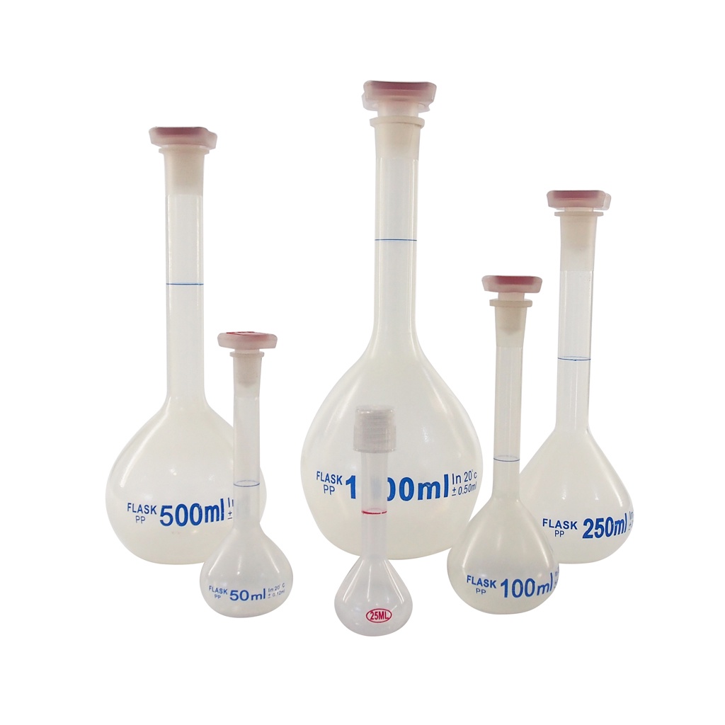 ขวดวัดปริมาตรพลาสติก (Plastic Volumetric Flask Plastic PP) Shopee