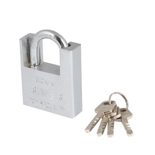 กุญแจลูกปืน SQUARE BEAM LOCK 60 MM สีสเตนเลสPADLOCK SQUARE BEAM LOCK 60MM STAINLESS STEEL