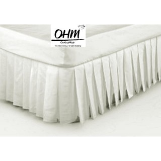 OHM Bed Skirt-กระโปรงเตียงแบบจีบรอบ ผ้าเครปซาติน 220 เส้น ขนาด 3.5 ฟุต (สีงาช้าง)