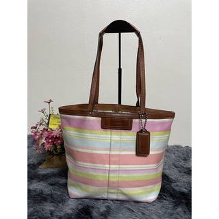 🔥Coachแท้💯 กระเป๋ามือ✌️ ทรงTote สีพาสเทล น่ารัก CY122