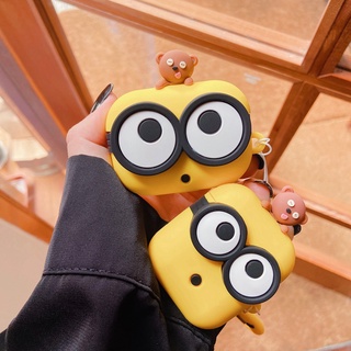 เคสซิลิโคน ลายมินเนี่ยน DAVE 3D กันฝุ่น พร้อมแหวนคล้อง สําหรับ Airpods3 2 Pro