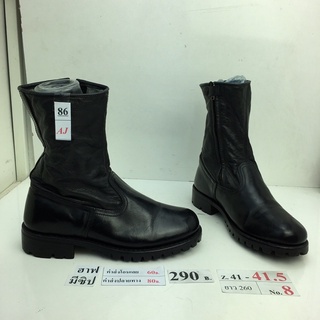 รองเท้าฮาฟ มีซิปข้าง รองเท้าทหาร รองเท้าตำรวจ รองเท้ารปภ. Half boots with side zip