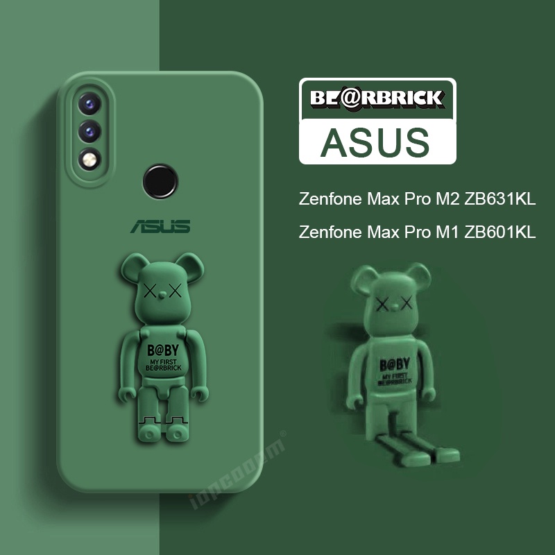 เคสซิลิโคนนิ่ม ลายหมีน่ารัก พร้อมขาตั้ง สําหรับ Asus Zenfone Max Pro M2 ZB631Kl M1 ZB601KL ZB602KL X01BDA Zenfone Live L1 ZA550KL L2 ZA551KL