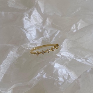 A.piece  แหวนคริสตัลเงินแท้ [all silver 925 & 14K gold] crys…